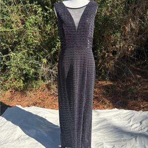 Chic Black and Purple Maxi Dress